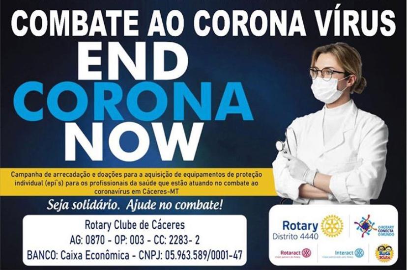 Rotary Club de Cceres lana  Campanha End  Corona Now