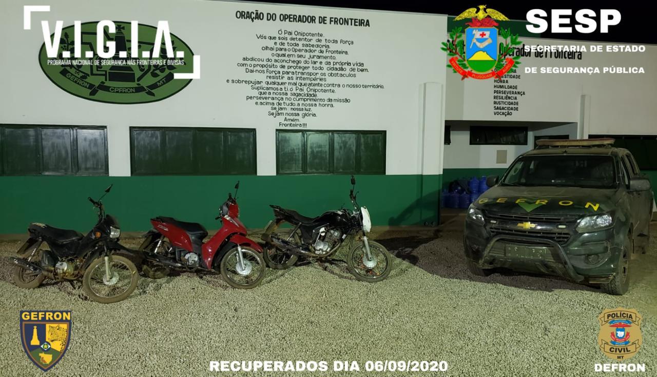 Operao apreende 3 motocicletas   que seriam levadas para a Bolvia