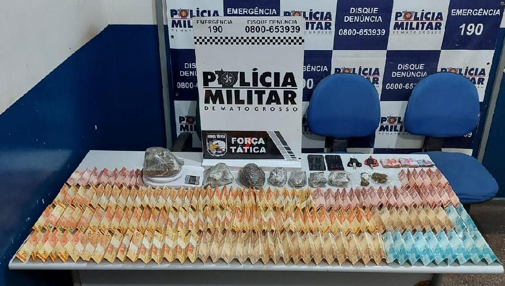 Em Cceres, Fora Ttica flagra  suspeitos com maconha e R$ 5 mil