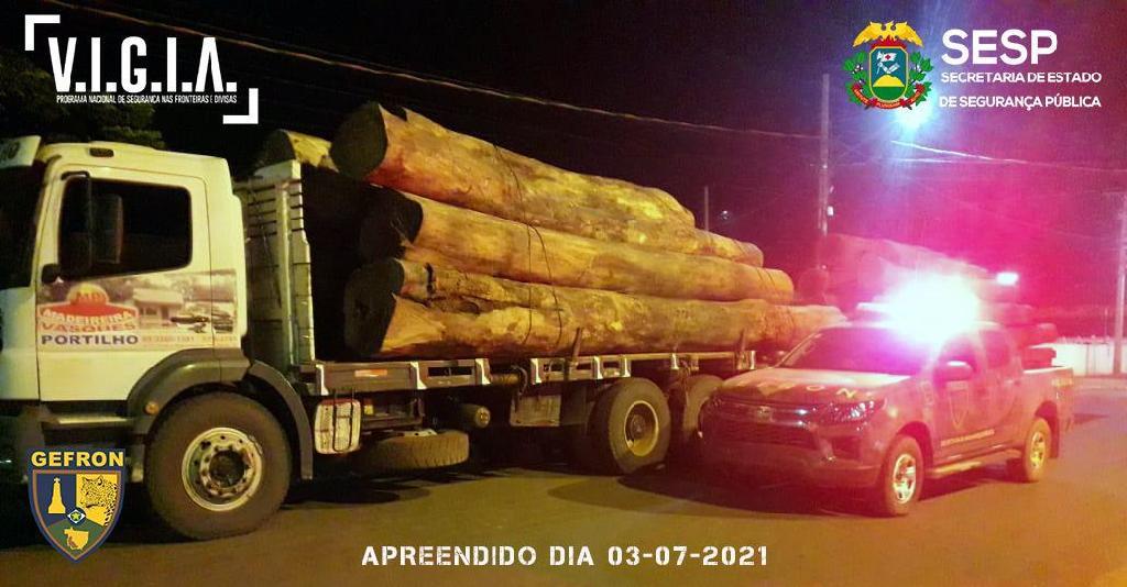 Gefron recupera veculos e apreende  madeira ilegal na faixa de fronteira