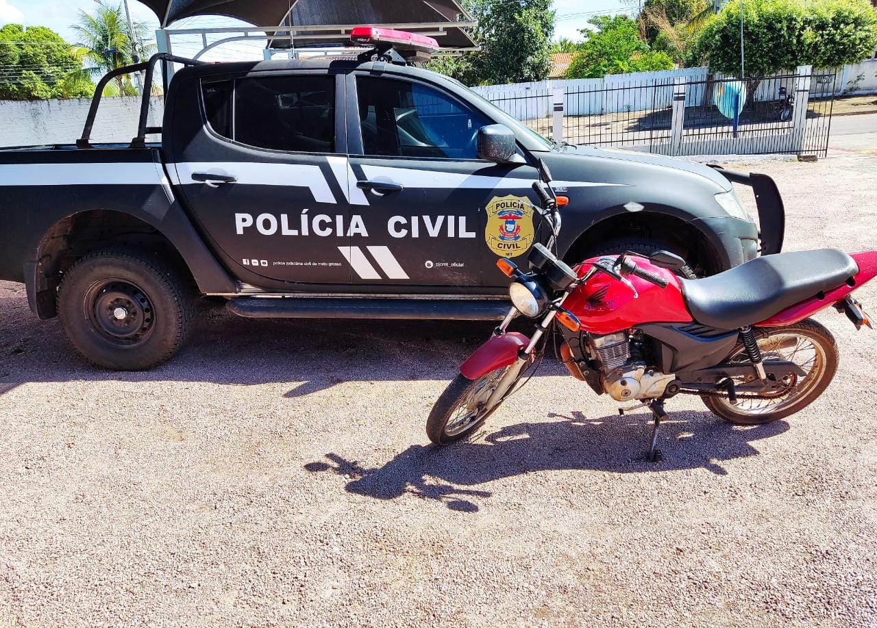 Polcia Civil de Jauru prende receptador e    recupera moto furtada em Pontes e Lacerda