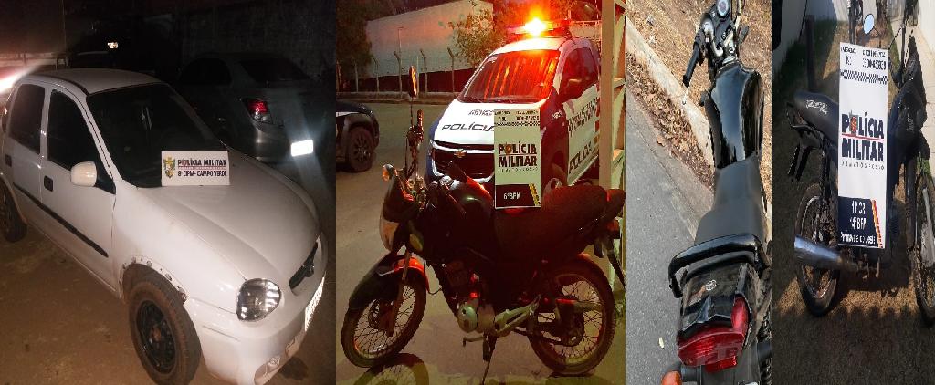 Um carro e trs motocicletas so recuperados   pela PM em Cceres e mais trs cidades de MT