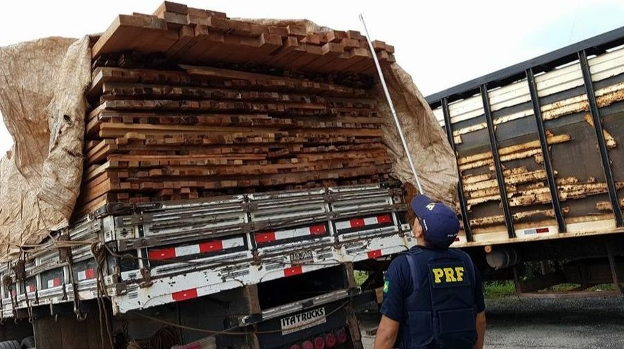Policia rodoviria apreende  314,15 m de madeira ilegal