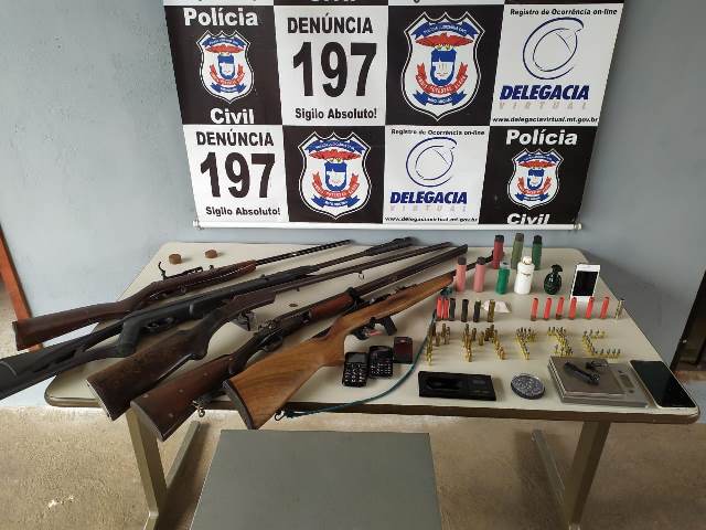 Varredura derruba suspeitos  e armas em Mirassol DOeste